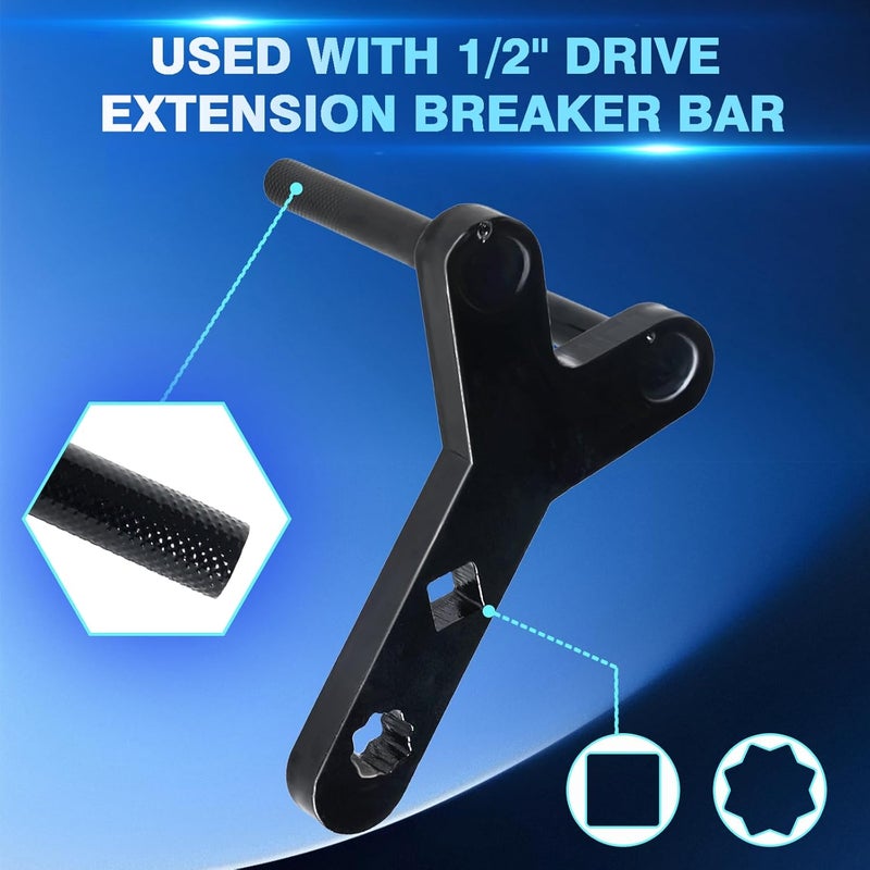 BARTOO Lower Control Arm Prying Tool, Suspension Specialty Bushing Tool, Lower Control Arm Ttool Designed to Work with a 1/2" Drive Extension Breaker Bar,2Pcs - Image 2